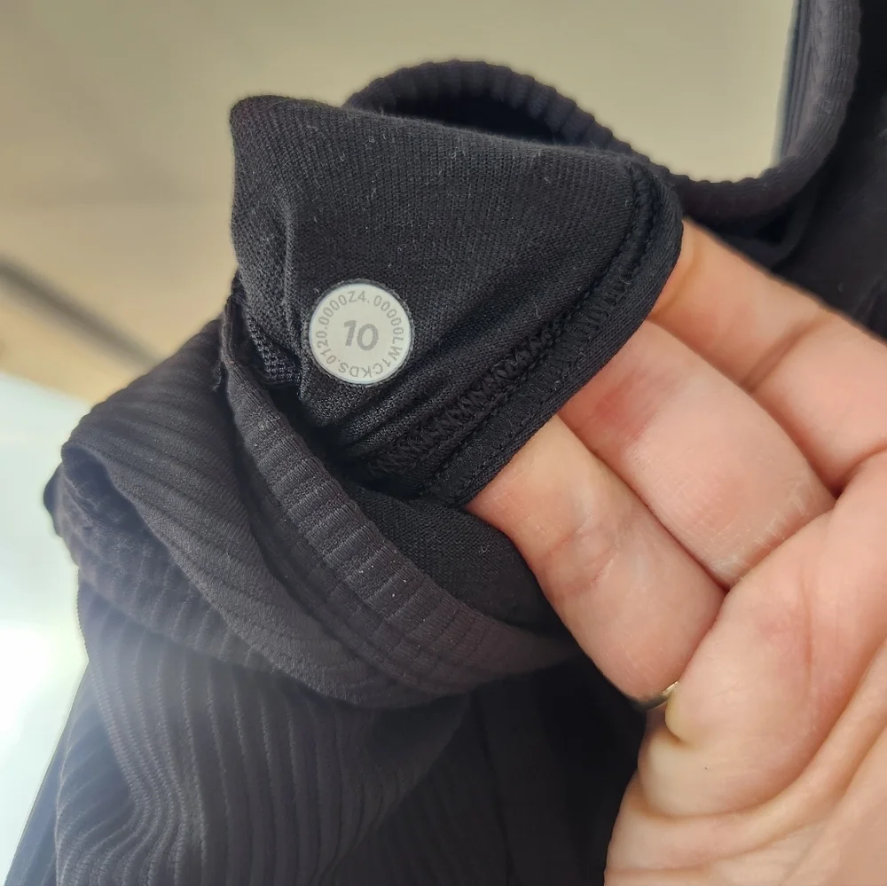 Lululemon Ebb to Street Ribbed Mini Dress - Black, Size 10​